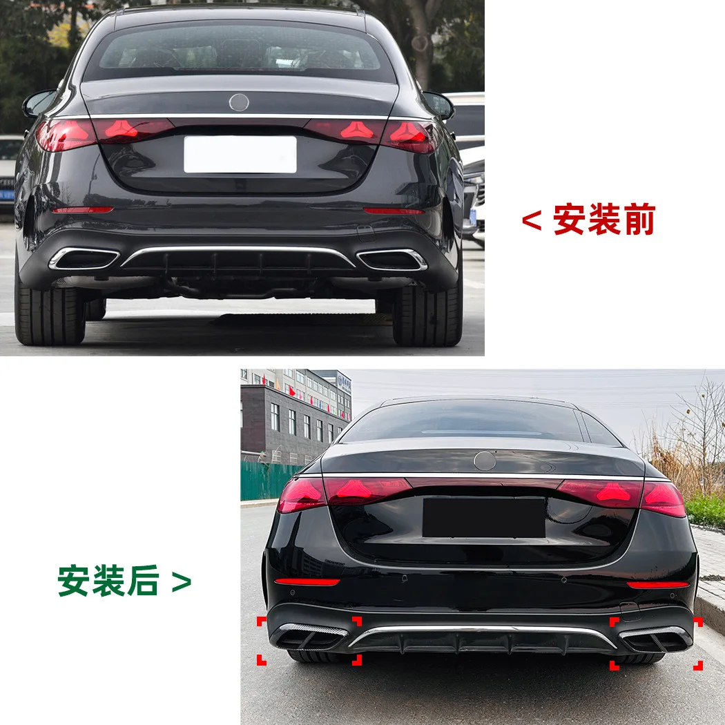 For Mercedes Benz E-Class W214 E260 300 AMG 2024+ Four Exhaust Tailpipe Frame Body Exterior Decoration Car  Modification