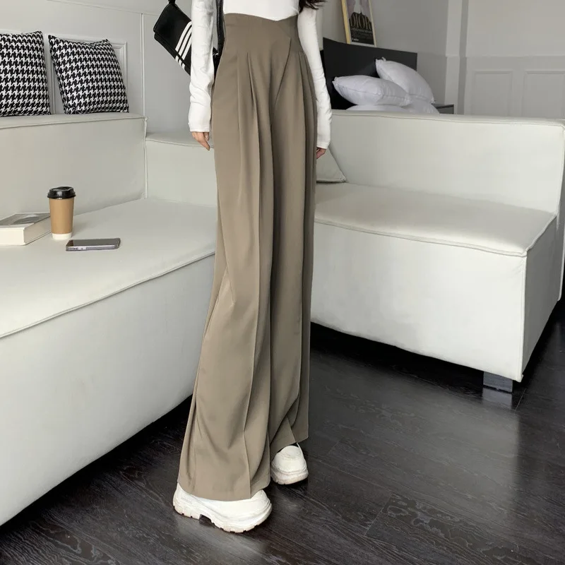 High-waist Suit Wide-leg Pants Summer 2024 New High-end Drape Floor-length Casual Pants for Women  Straight Loose Trousers