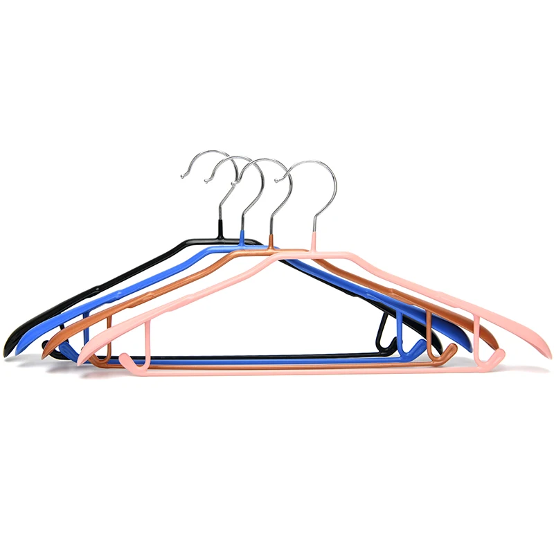 10Pcs Clothes Hanger PVC Coated Metal Hangers Non-slip Clothing Drying Rack Adult Coat Pants Hanger Wide Shoulder Household Rack