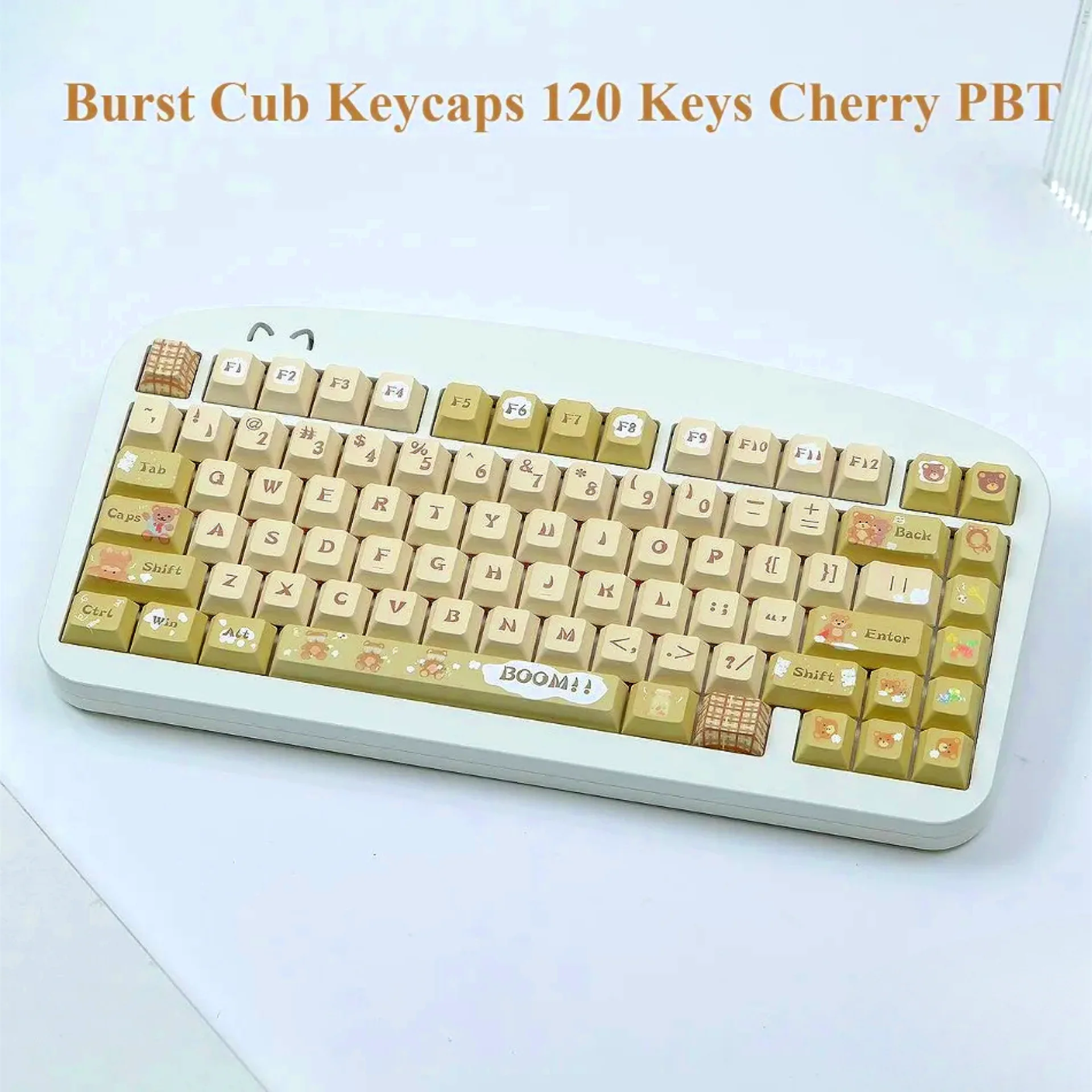 

Burst Bear, Keycap Set 120 Keys, Cherry PBT for MX Switch 60/84/90/104/108 Mechanical Keyboard