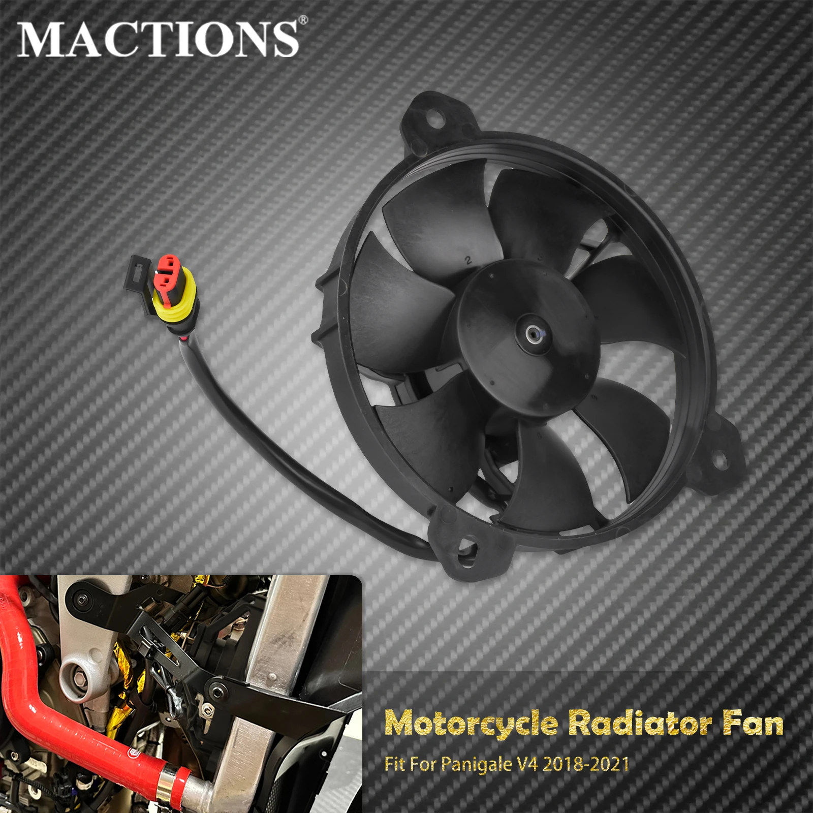 

Motorcycle Radiator Cooling Fan Cooler Electric Right CoolFlow Fan Plastic Black 1PC For Panigale V4 2018 2019 2020 2021
