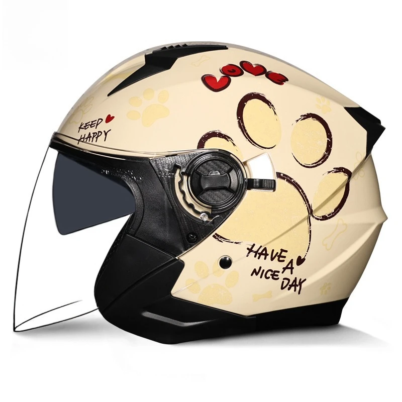 

Новейший мотоциклетный шлем высокого качества с половиной покрытия, мотоциклетные шлемы с двойными линзами, мужские и женские мотоциклетные шлемы для пар