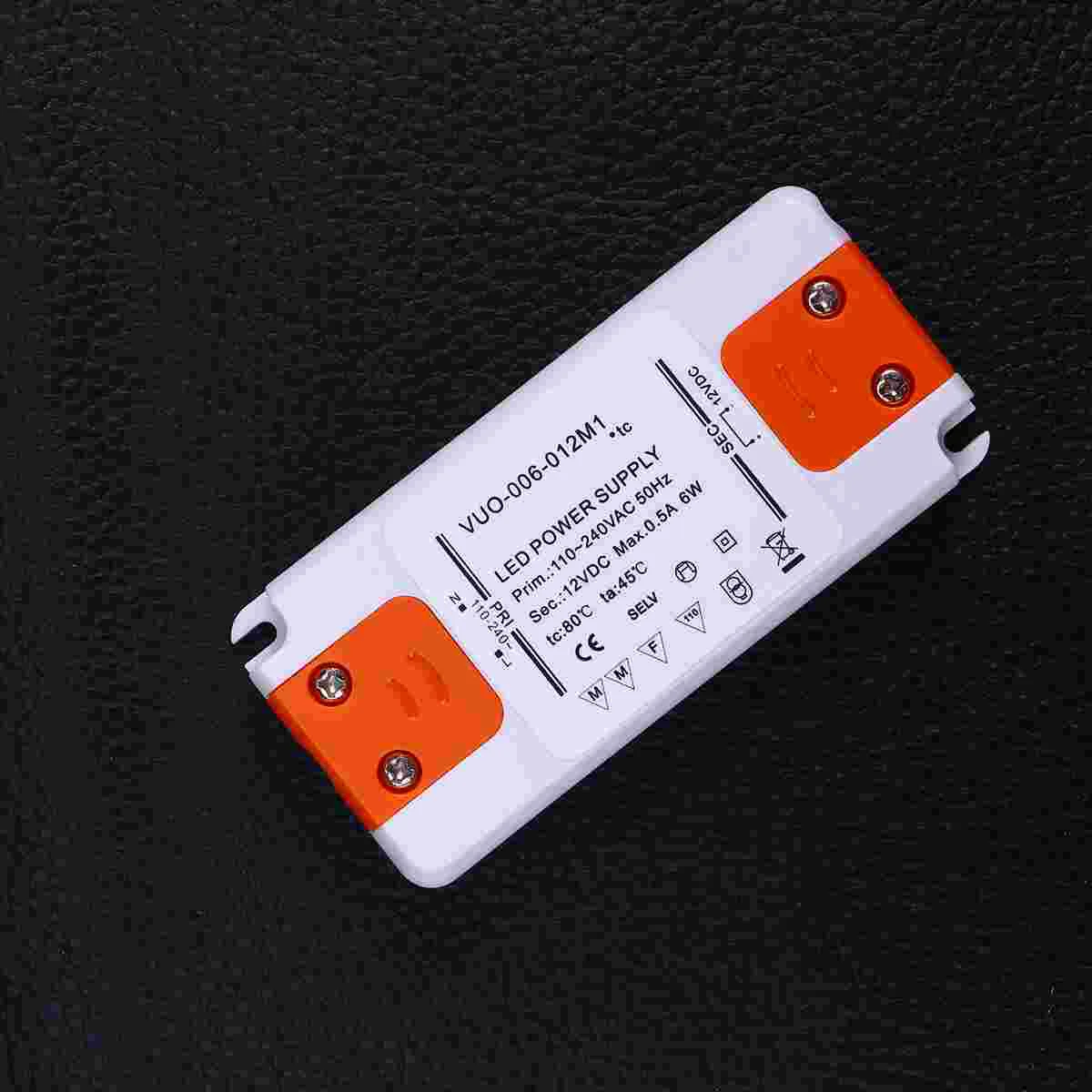 12V 6W LED Driver Converter Ultra-slim 05A Driver for LED Bulb Light (White)