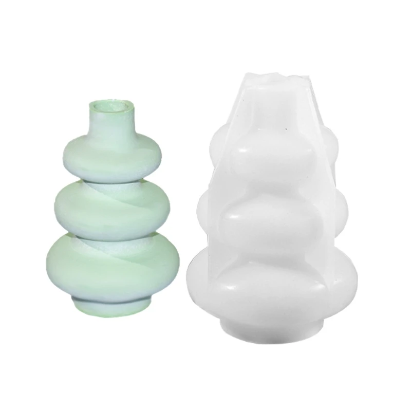 Molde jarrón silicona, moldes para manualidades silicona, elegantes moldes para soporte flores
