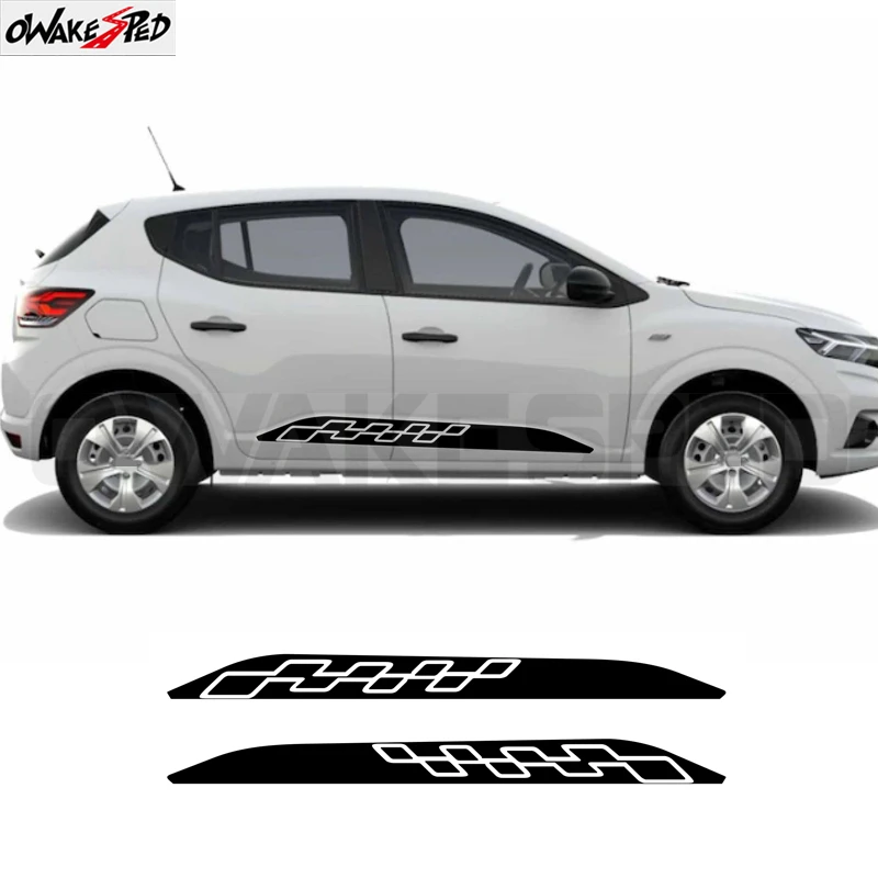 2 Pcs/Set Door Side Stripes Sticker For Dacia Sandero 3 Stepway 2026 MK3 2020+ 2025 2024 2023 2022 2021 Carbon Fiber Vinyl Decal