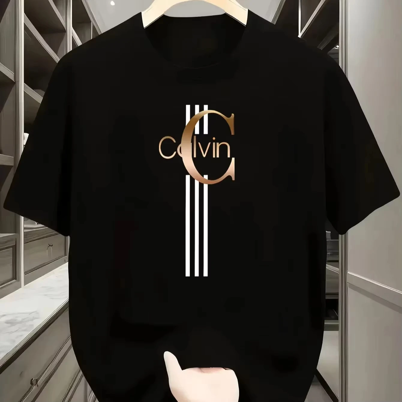 

Мужская летняя свободная креативная повседневная облегающая футболка с буквенным принтом и круглым вырезом с короткими рукавами, топ