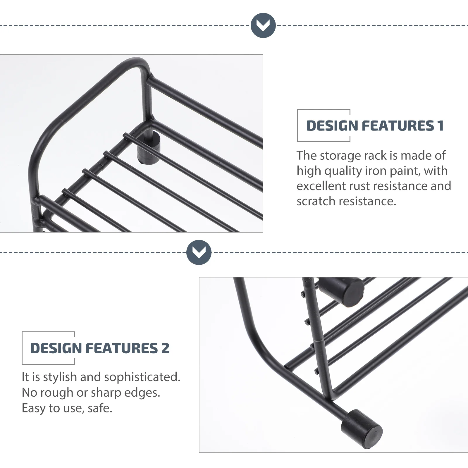 1 قطعة رف تخزين المطبخ منظم حديد عالي التحمل سعة كبيرة متعددة الوظائف رف تخزين منزلي للتوابل #5