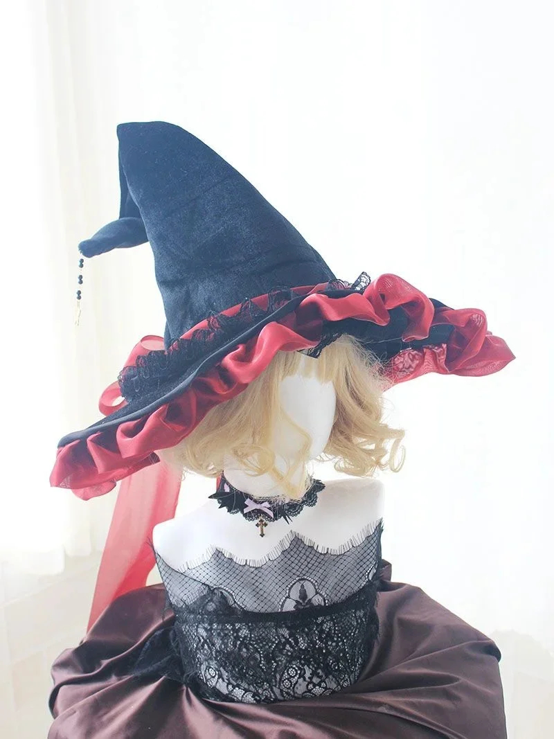 Chapeau de Sorcière Gothique avec Nœud Violet – photo 10