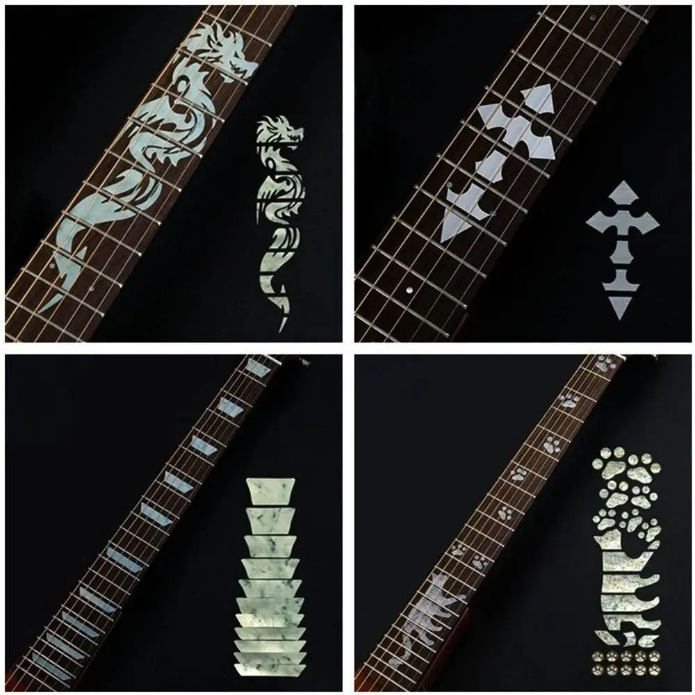 Ultra Thin Bass Acoustic Guitar Guitar Inlay Sticker PET Guitar Decals Cross Inlay Decals Fretboard Sticker Guitar Sticker