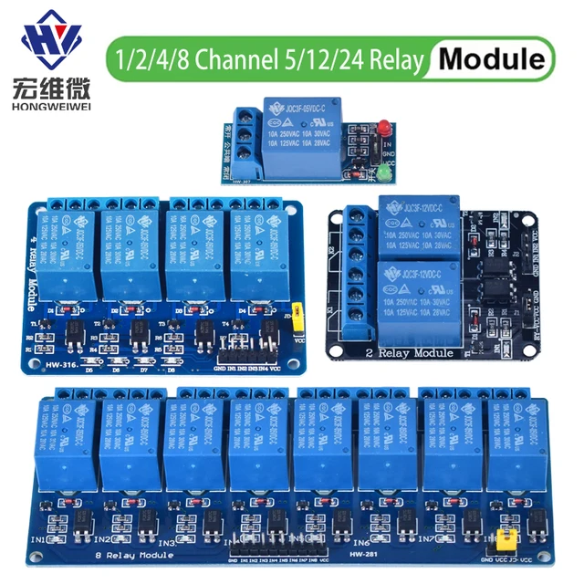 DC 5V 12V 24V 1 2 4 6 8-kanałowy moduł przekaźnika Osłona z transoptorem / wyzwalaczem wysokiego i niskiego poziomu dla Arduino Raspberry