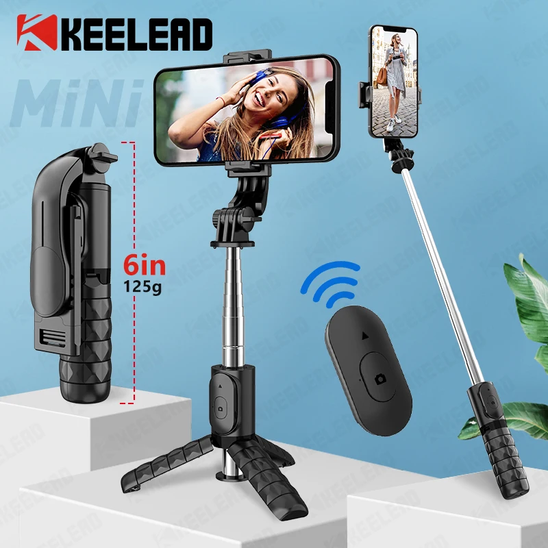 Mini Selfie Stick Foldable Tripod with Bluetooth Wireless Monopod with Remote Shutter For iPhone IOS Xiaomi Android Phone