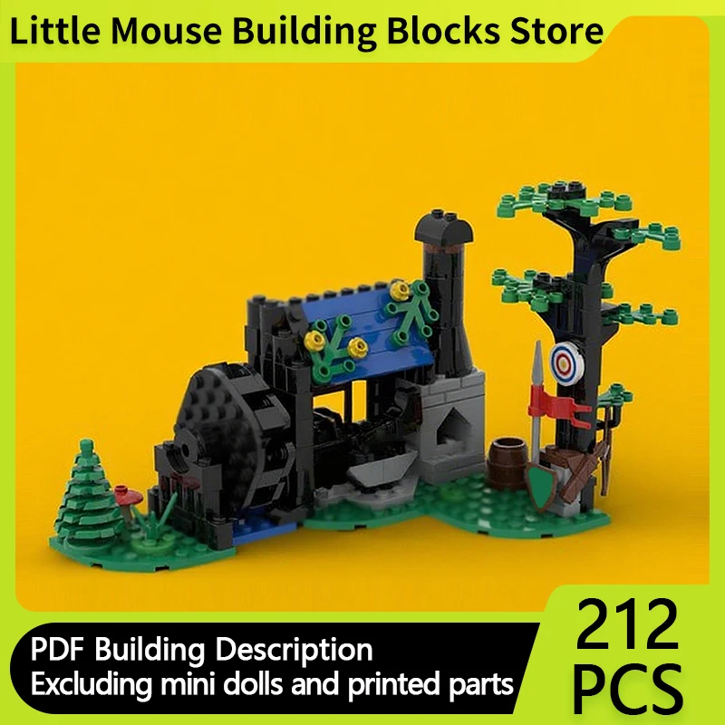 

Medieval Castle Model MOC Building Bricks Forest Ironware Workshop Modular Technology Gifts Holiday Assemble Children Toys Suit