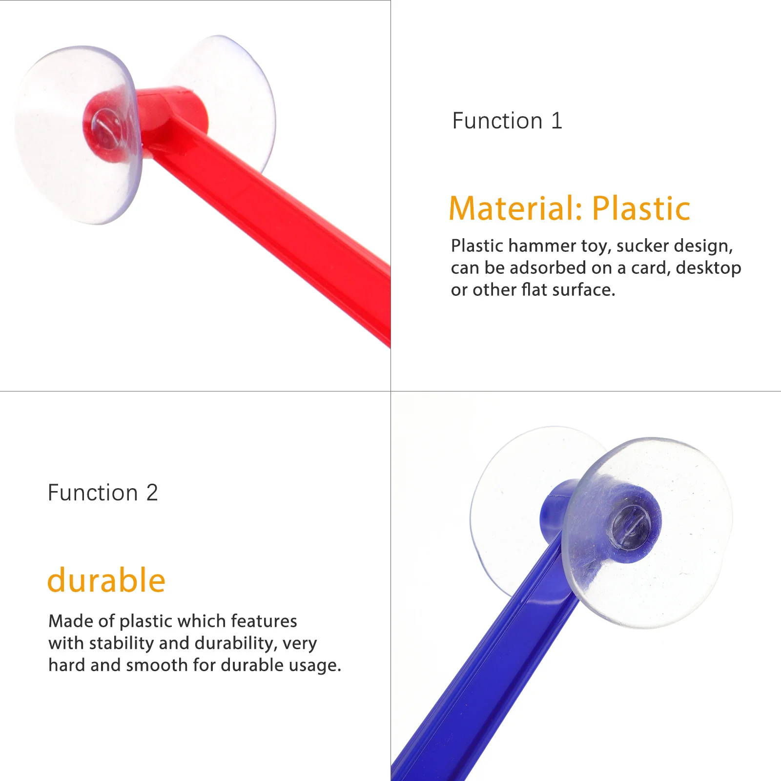 2 Buah Palu Pengisap Aksesori Hiburan Anak-anak Palu Kecil dengan Cakram Pengisap Dua Sisi Mainan Palu Pengisap untuk Pesta