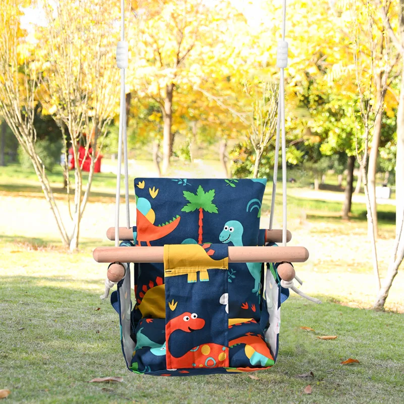 Baby Indoor Outdoor Dinosaur Swing Toy Garden Cotton Swing Chair Bedroom Romantic Hanging Bed Infant Entertainment Swing Chair