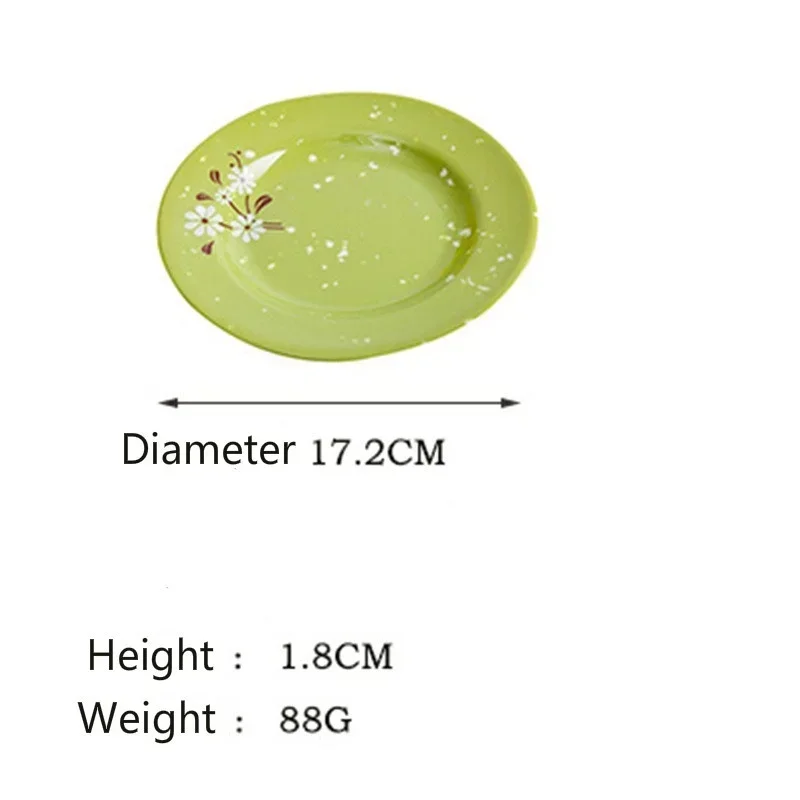 A5 Miamine Porcelain Green Feverfew Commercial Fall Durable Plastic Cutlery Bowl Dish Spoon Set