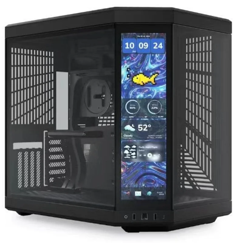Customized led screen, graphics card vertical plug double 360 water cooling water drain, desktop computer host chassis