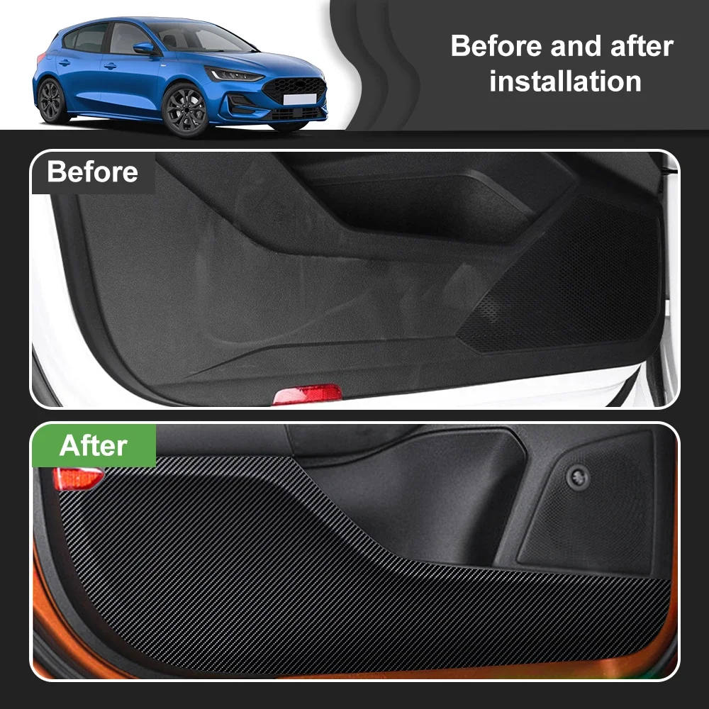 

Car Door Anti-kick Pad Decorative Protective Pad for Ford Focus Mk4 2019 2020 2021 2022 2023 2024 2025 Leather Carbon Mat