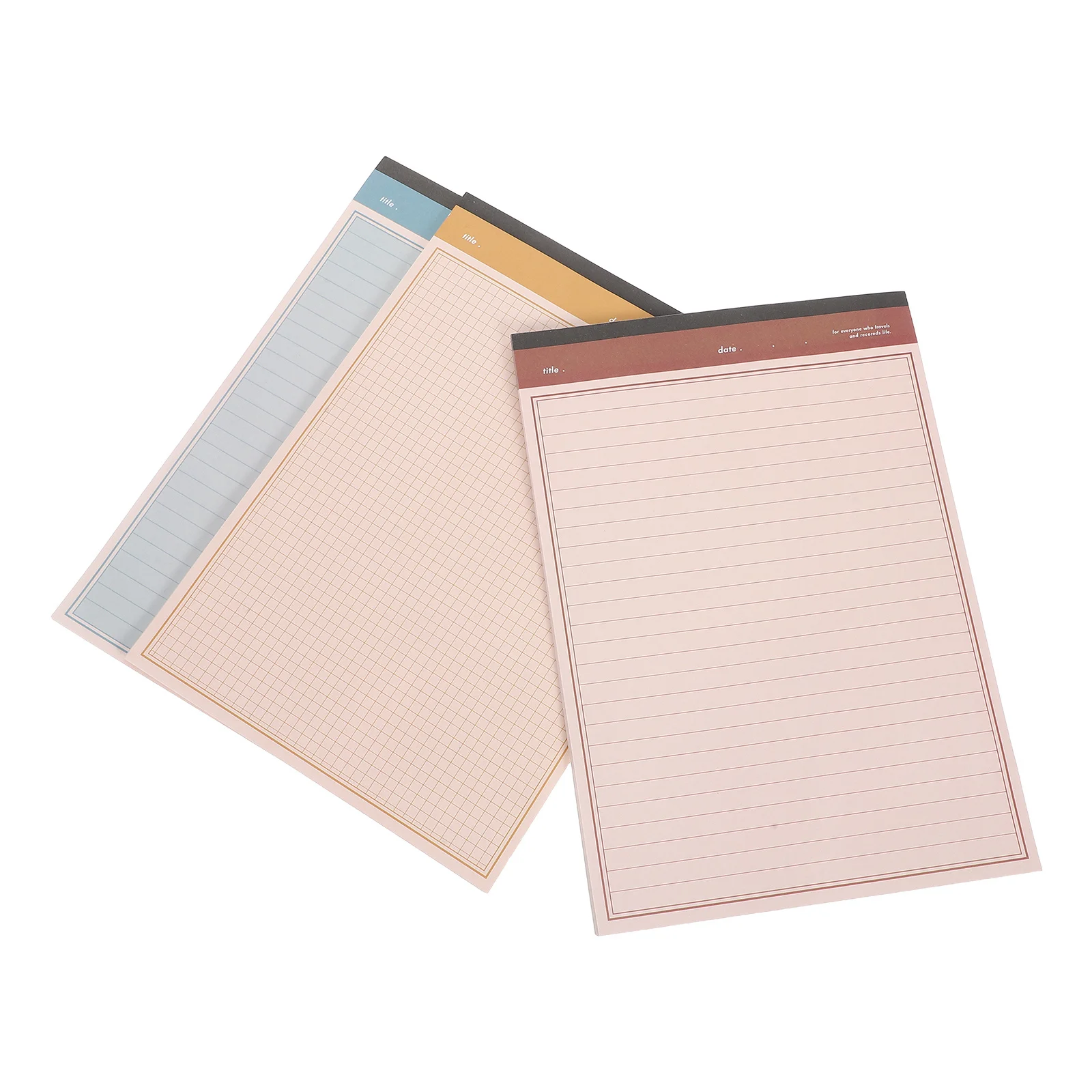

3pcs Legal Ruled Memo Pads Compact Lined Notebooks For School Office Use Smooth Writing No Ink Bleeding Tear-Off Pages Colorful
