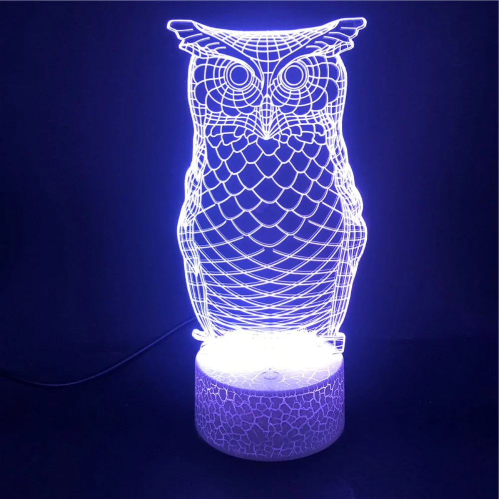 Nighdn Owl 3D Illusion Night Lamp per bambini decorazioni per la camera da letto LED Night Light compleanno regalo di natale per ragazzi e ragazze Nightlight