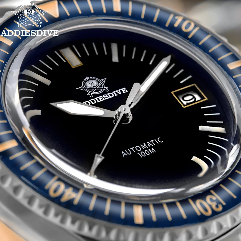 

ADDIESDIVE AD2058 Men Watches Luxury NH35 Mechanical Sapphire Stainless Steel Leather Analog Watch Waterproof Luminous Watch