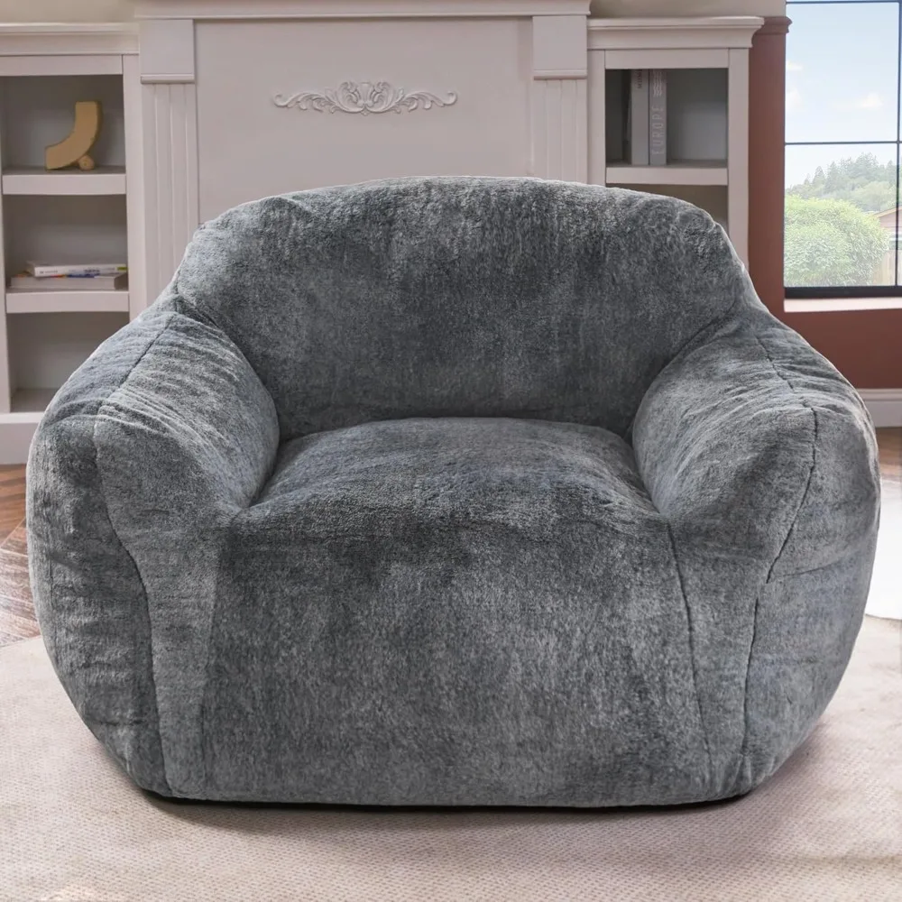 Adult-Sized Comfortable Bean Bag Chair with Ample Space and Built-In Armrests
