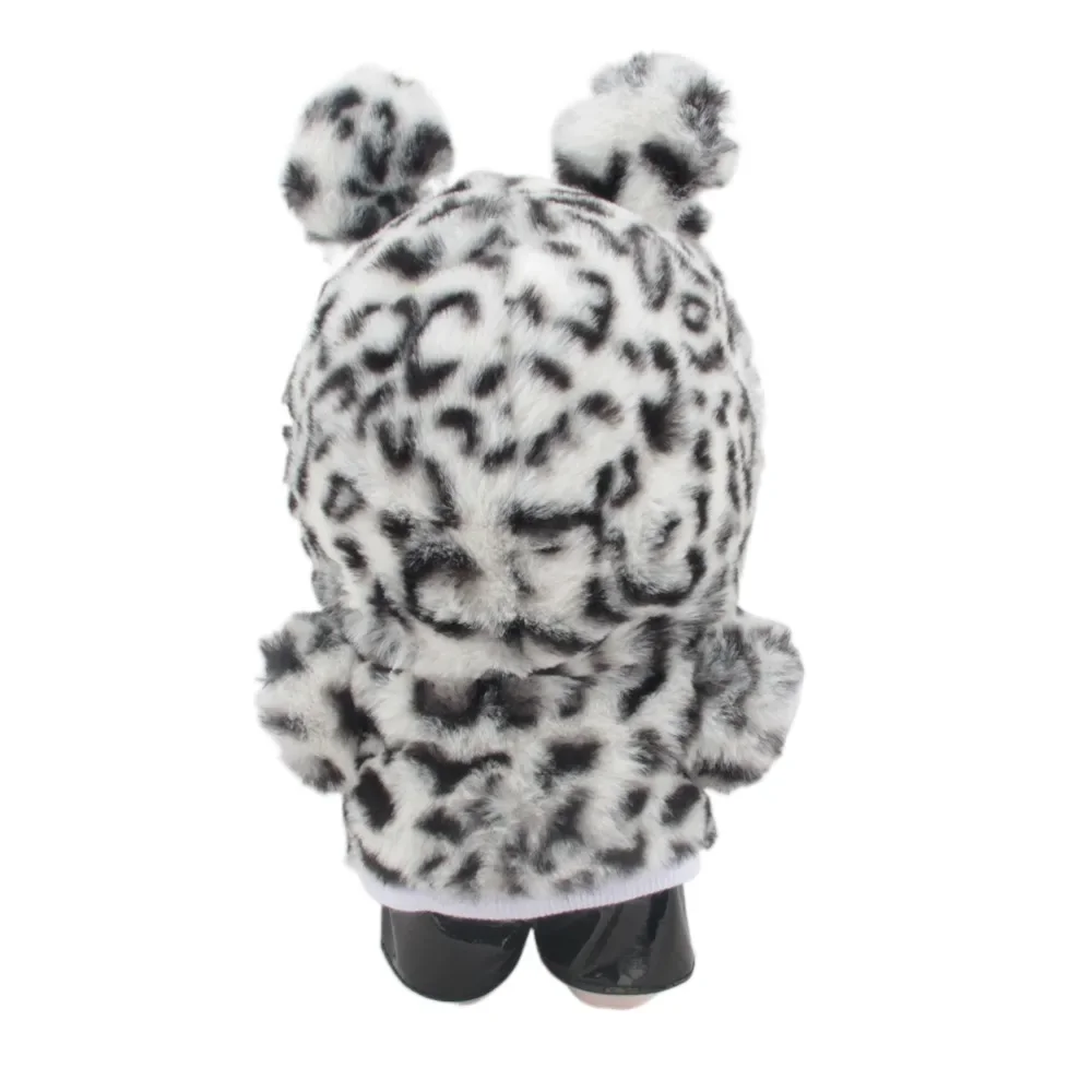 20cm Puppe Kleidung Mini Horn Schnalle Tier Plüsch Mantel Mode Kuh Kaninchen Bär Tiger Fuchs austauschbare Winter haarige Outfits Spielzeug