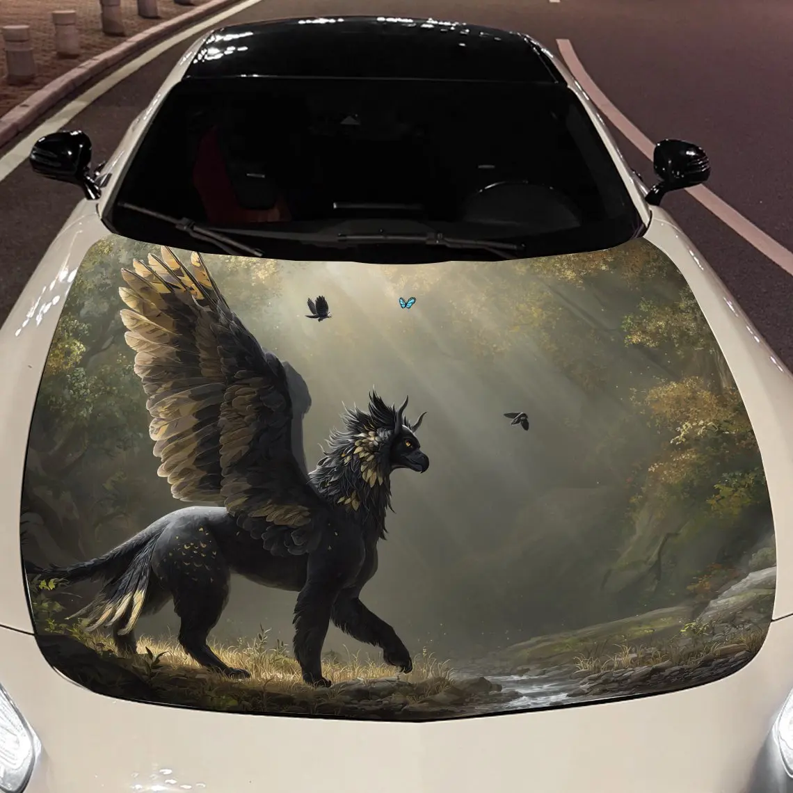 

Наклейка на упаковку на капот автомобиля Griffin, материал ПВХ, самоклеящаяся водонепроницаемая, противоскользящая краска, аксессуары для наружного украшения автомобиля