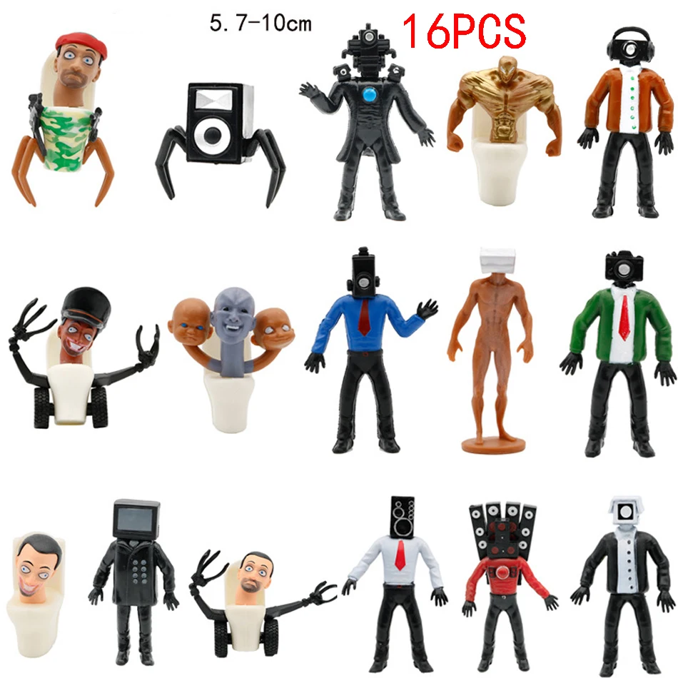 2023 New Set Skibidi Toilet Figure Toys Kawaii Anime Game Character Toy PVC Model Doll Ornament Collection Kids Birthday Gifts