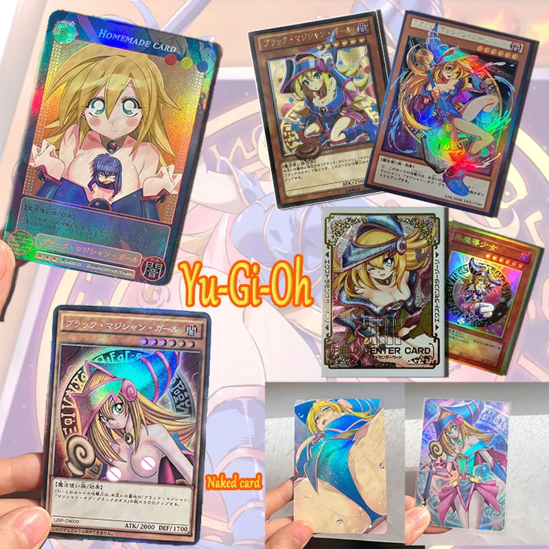 Anime Yu-Gi-Oh Black Magician Girl ACG Sexy series DIY homemade color flash cards Game Collection boy Birthday Christmas gifts