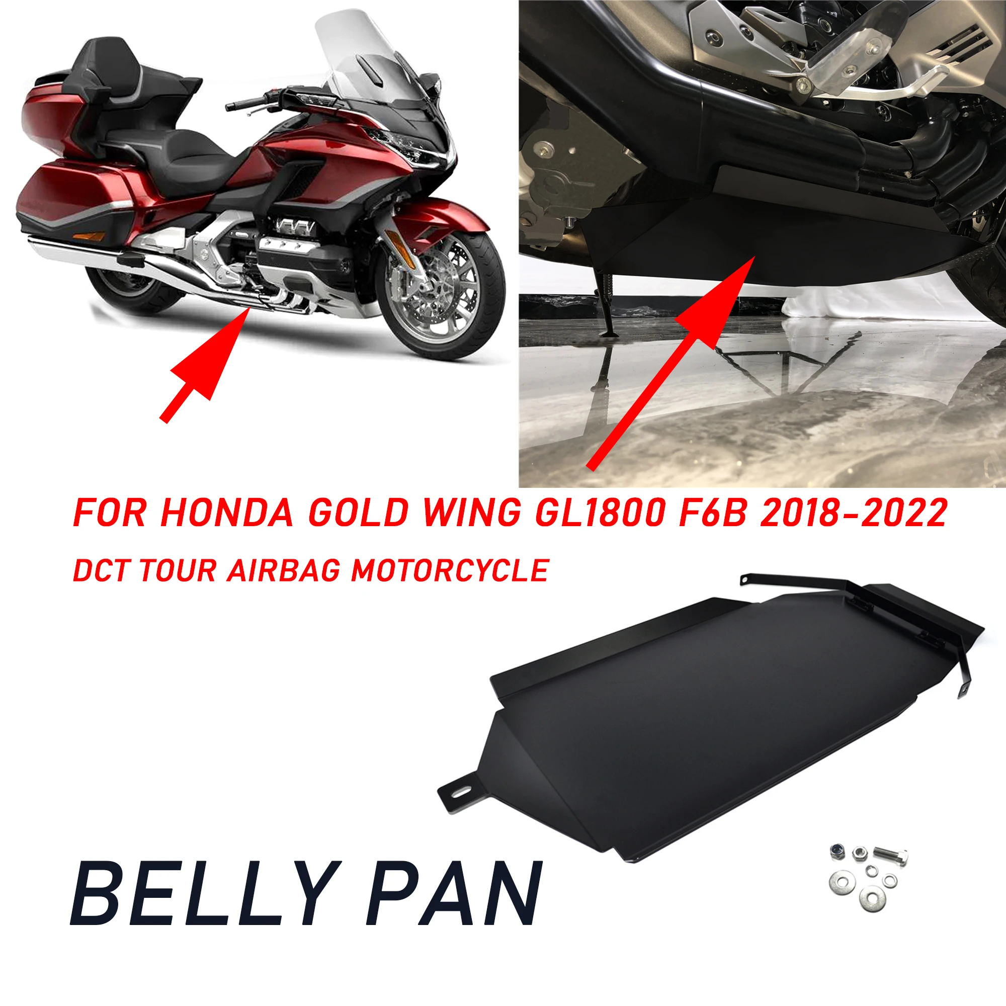 

2018-2023 For Honda Gold Wing 1800 GL1800 F6B New Belly Pan Engine Exhaust Cover Trim Black Motorcycle Accessories