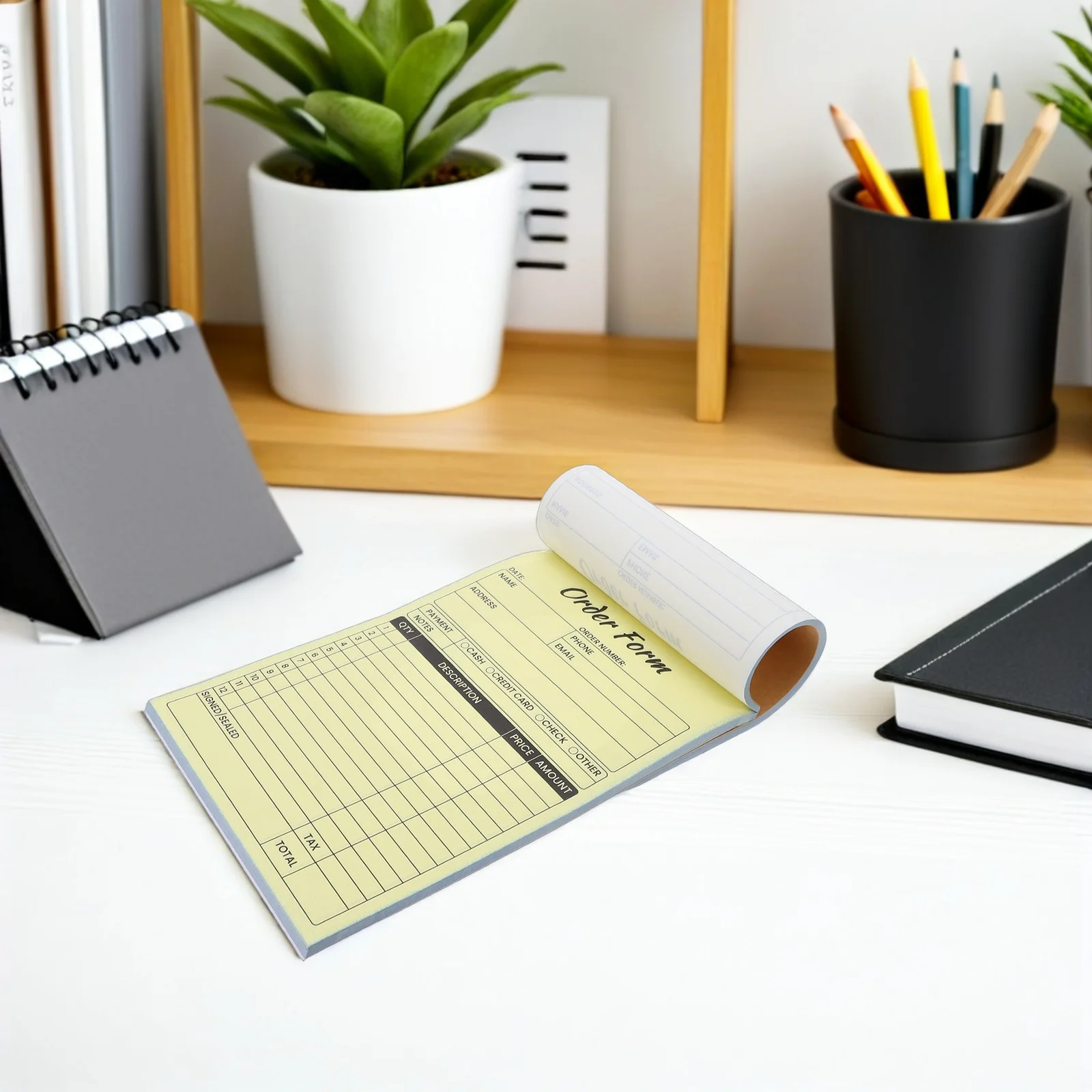 2Pcs Order Invoice Receipt Book Copy Receipt Pad 8.25x5.5 Inches Retail Small Business Supplies Order Forms