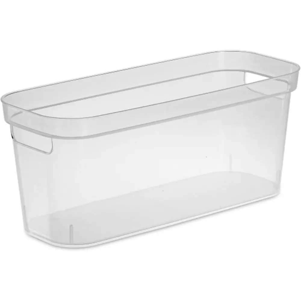 

Прозрачные узкие контейнеры для хранения с удобными ручками для организации дома, 15 дюймов, упаковка из 24 штук