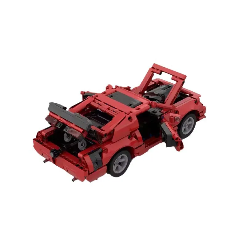 รถ Serie Dodge Challenger รถสีแดงรุ่นใช้งานร่วมกับรถขนาดใหญ่ Building Blocks อิฐ DIY ของเล่นสําหรับชายหญิง XMAS ของขวัญ