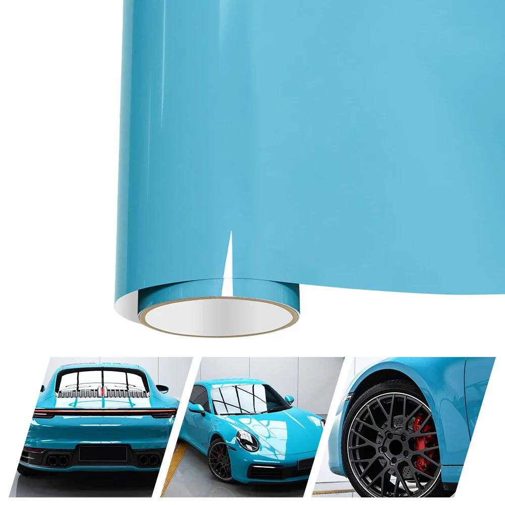 Película de vinilo azul Crystal Curacao, película adhesiva de alto brillo para coche, pegatina para motocicleta, accesorios de envoltura de vinilo para adhesivo para vehículos
