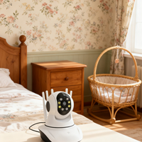 GTQ 5-Antenna 360° Pan Tilt Security Camera - Two Way Audio WiFi Remote View Motion Detection Night Vision