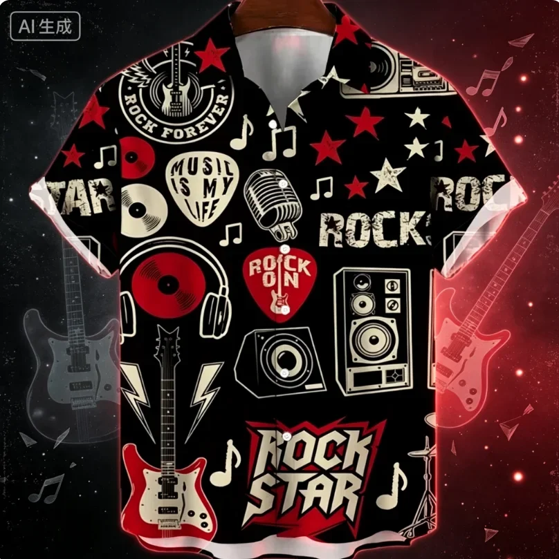 Hot Selling Skull Print Hawaiian Shirt for Men and Women, Fashionable Casual Social Short Sleeved Shirt, Retro Style