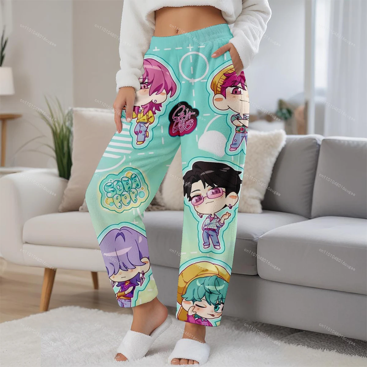 

2025 New K-Pop Demon Hunters Huntrix Cartoon Printed Couples Pajamas Pants For Women Men Autumn Winter Casual Fashion Long Pants