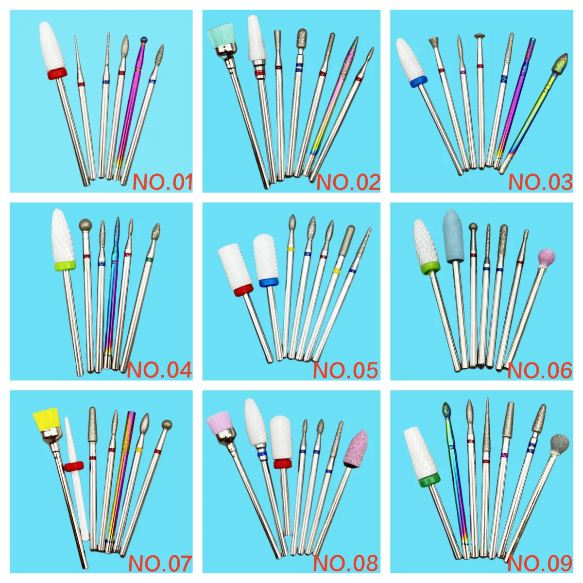 1 Set Carbide/Ceramic/Diamond Nail Drill Bit Set Exfoliating Dead Skin Russian Japanese Pre-Treatment Set Manicure Nail Tools