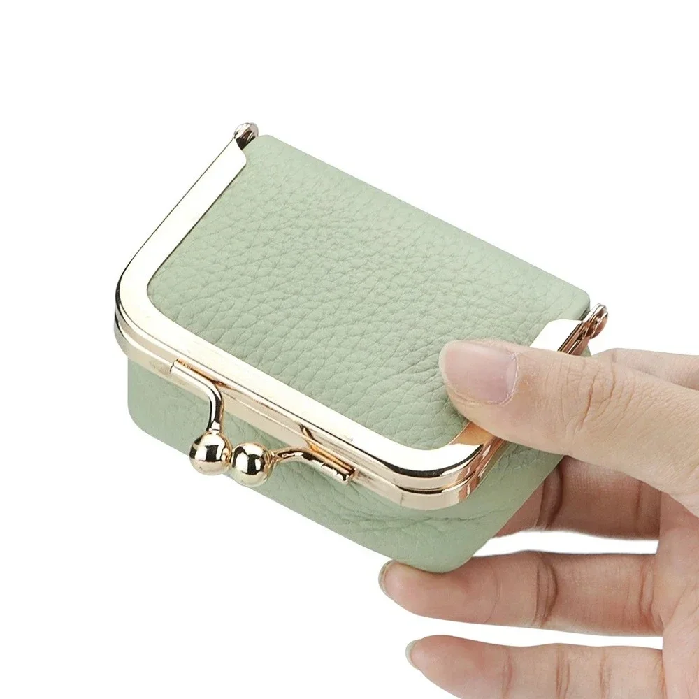 URBAN MASTER  Genuine Leather Mini Coin Purse with Kiss Lock - Women's Fashion Jewelry Boxes for Earrings Rings & Necklaces 2935
