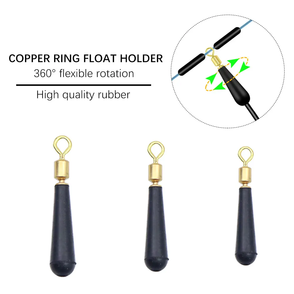 20pcs Carp Accessories Fishing Float Rest Holders For Fishing Rig Block Rotation Drift Floats Copper Swivels Bobber Base Tackle