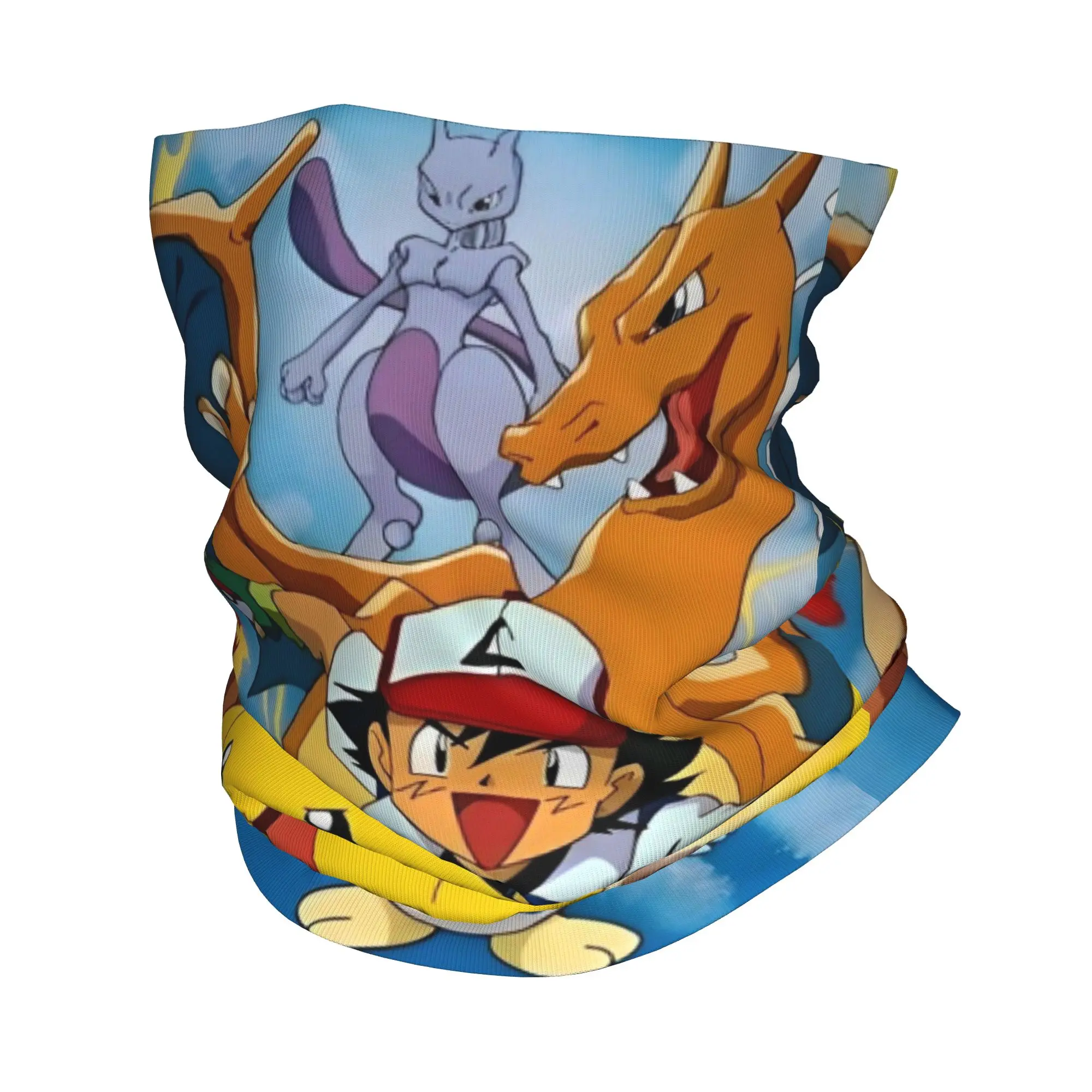 

Cartoon Manga Poke-Mon Bandana Neck Cover Printed Magic Scarf Multi-use Face Mask Riding for Men Women Adult Washable
