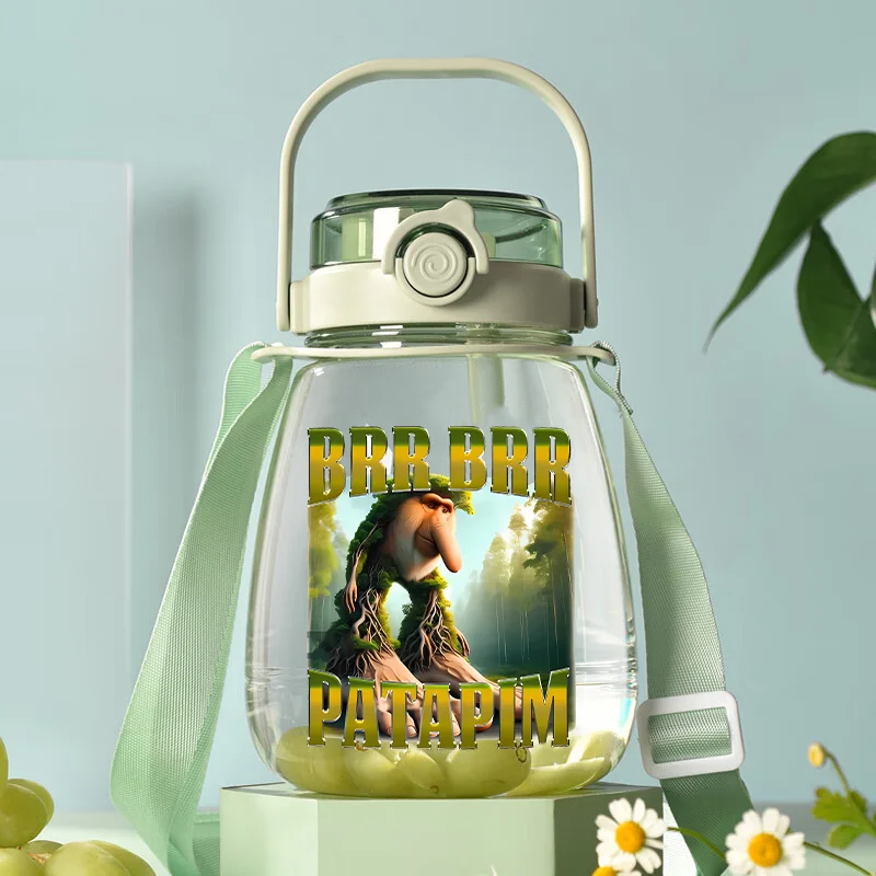 

Итальянская чашка для воды Brainrot Potbelly со стеклянными мультфильмами, летние портативные спортивные чашки на открытом воздухе, соломенная бутылка для питья для мальчиков и девочек