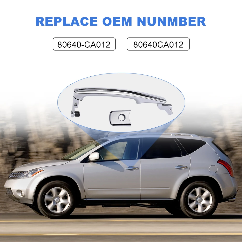 Manija de puerta cromada Exterior delantera izquierda para Infiniti Nissan FX35 FX45 2003-2008 Murano 2003-2007 Rogue 2010-2013 80640CA012