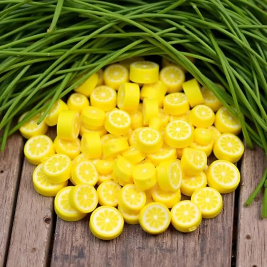 200Pcs Yellow Lemon Polymer Clay Beads Fruit Charm Beads Flat Spacer Beads Jewelry Making Supplies for Necklace Earring Bracele view 6