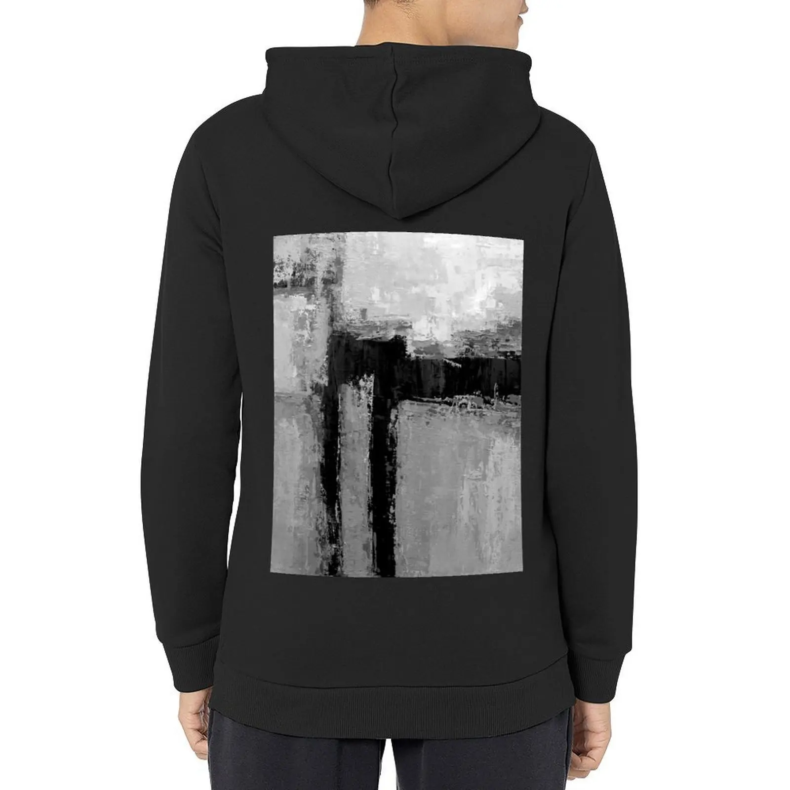 

Gray black abstract Hoodie anime clothing male clothes fashion men men's sweat-shirt set autumn hoodie