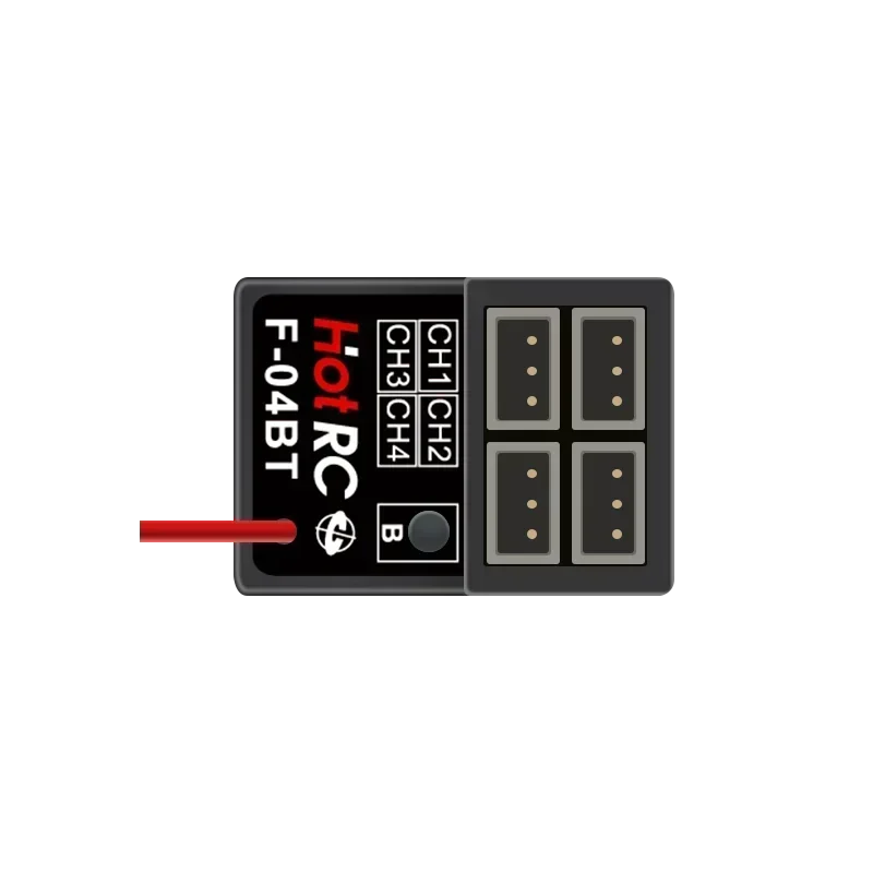 Odbiornik PWM HOTRC F-04BT 2.4G 4-kanałowy z żyroskopem do pilotów zdalnego sterowania CT-4A, CT-6B, CT-8B, do modeli samochodów, łodzi, czołgów.