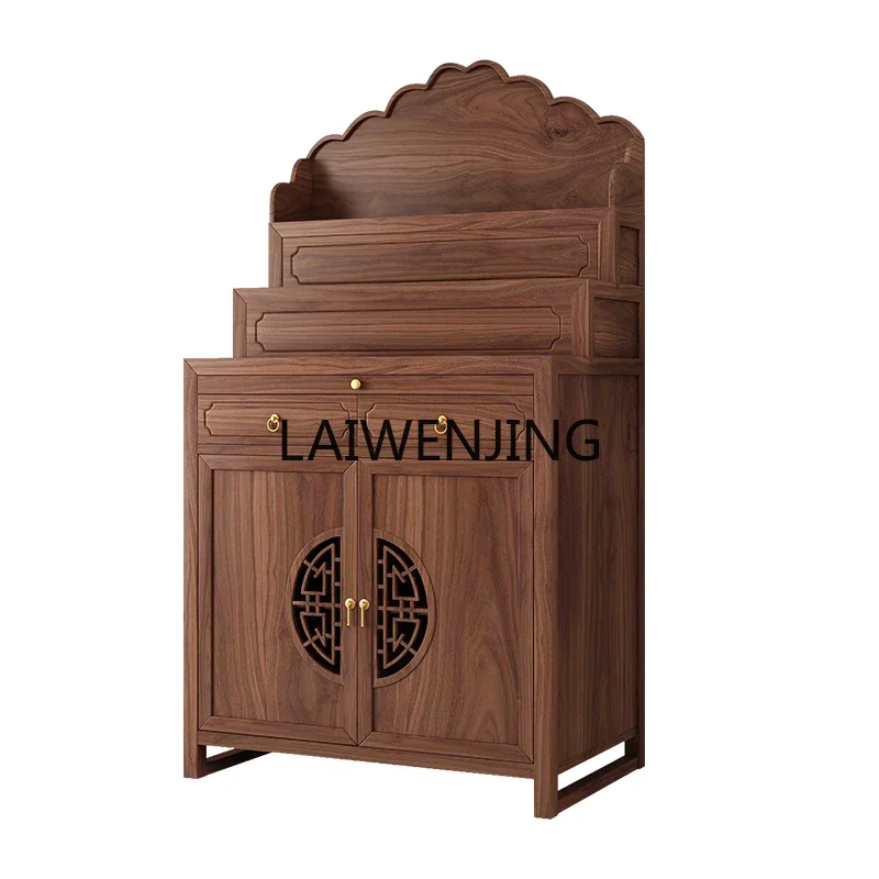 

MJY Tibetan black walnut three-layer offering table incense case Buddha cabinet household offering table solid wood hall