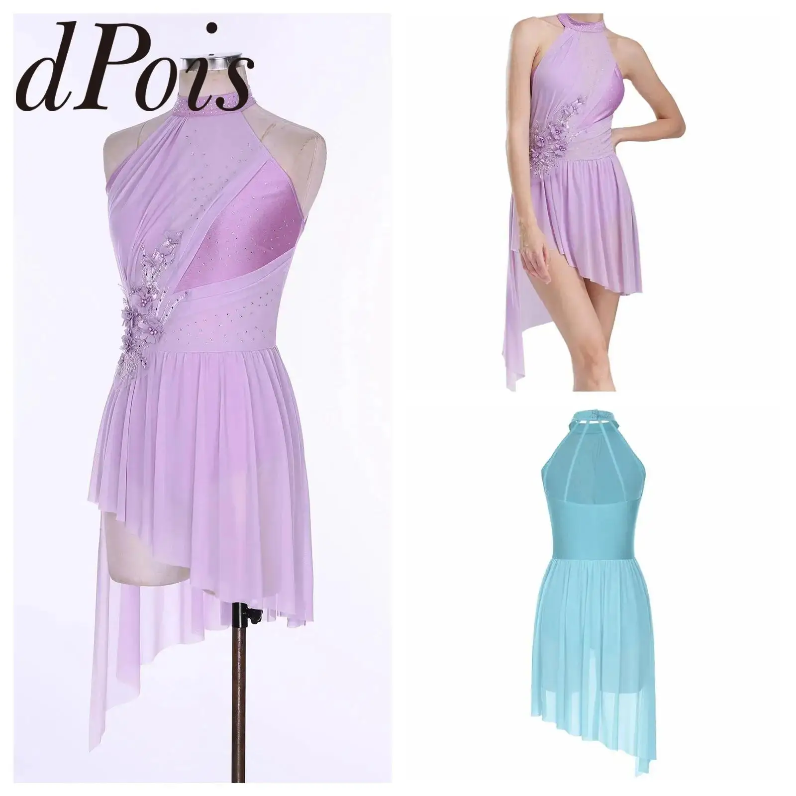 Womens Tutu Ballet Dance Costumes Roller Figure Skating Dress Rhythmic Gymnastics Modern Contemporary Lyrical Dance Leotards
