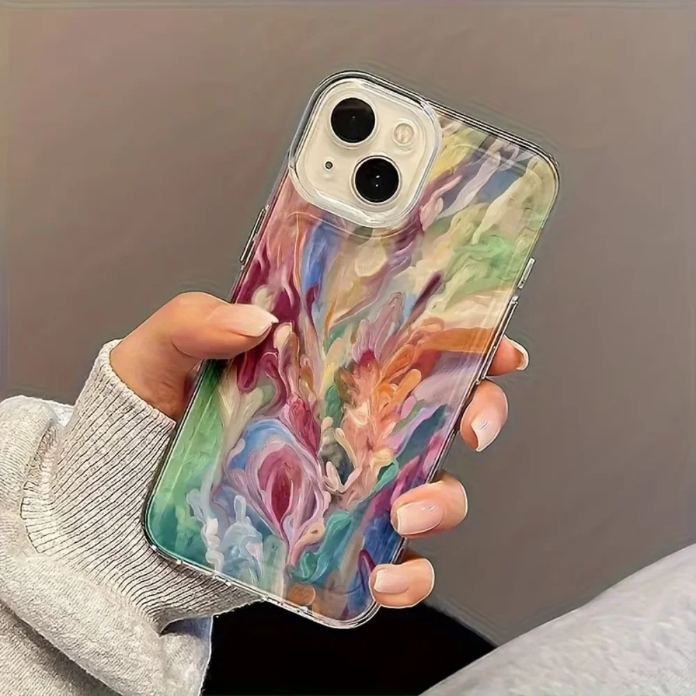 Graffiti Colored Paint Phone Case For iPhone 17 16 15 14 13 12 11 Pro Xs Max Mini 8 7 6 6s Plus Air X XR 17e 16e Silicone Cover