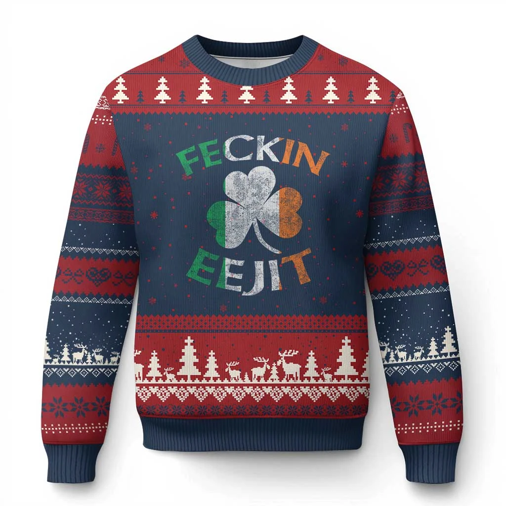 

Ирландский рождественский уродливый рождественский свитер Nollaig Shona ‬ Shamrock Santa Drinking Beer Clothing Джемпер на день Святого Патрика, свитера